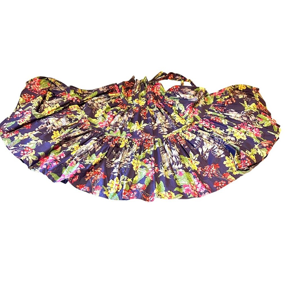 VTG Laura Ashley M Floral Tiered Midi Prairie Skirt Cottage 80s Boho Festival - Picture 8 of 11